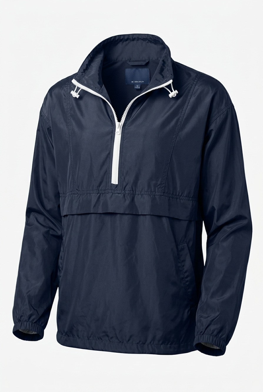 Thread & Supply Navy Blue Anorak Quarter-Zip Windbreaker Jacket